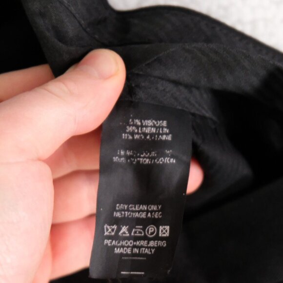 Peachoo Krejberg Dress Pants Womens 44 Black Slim Fit Trousers Viscose Linen - Picture 13 of 14